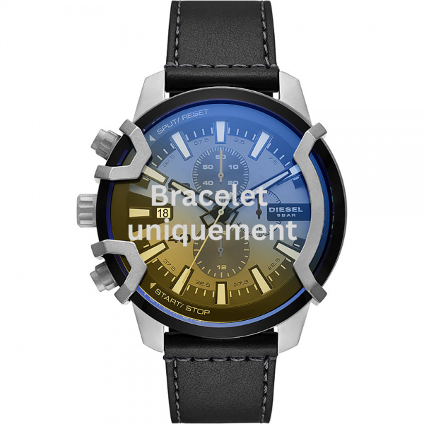 Bracelet cuir noir Diesel - GRIFFED / DZ4584-Bracelet Montre Diesel-AtelierNet