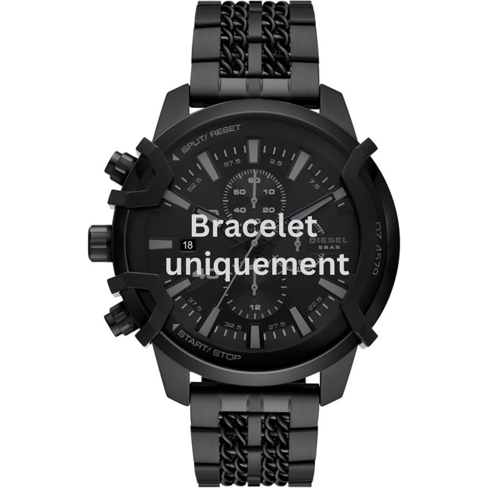 Bracelet metal black Diesel - GRIFFED / DZ4579-Bracelets de montres-AtelierNet