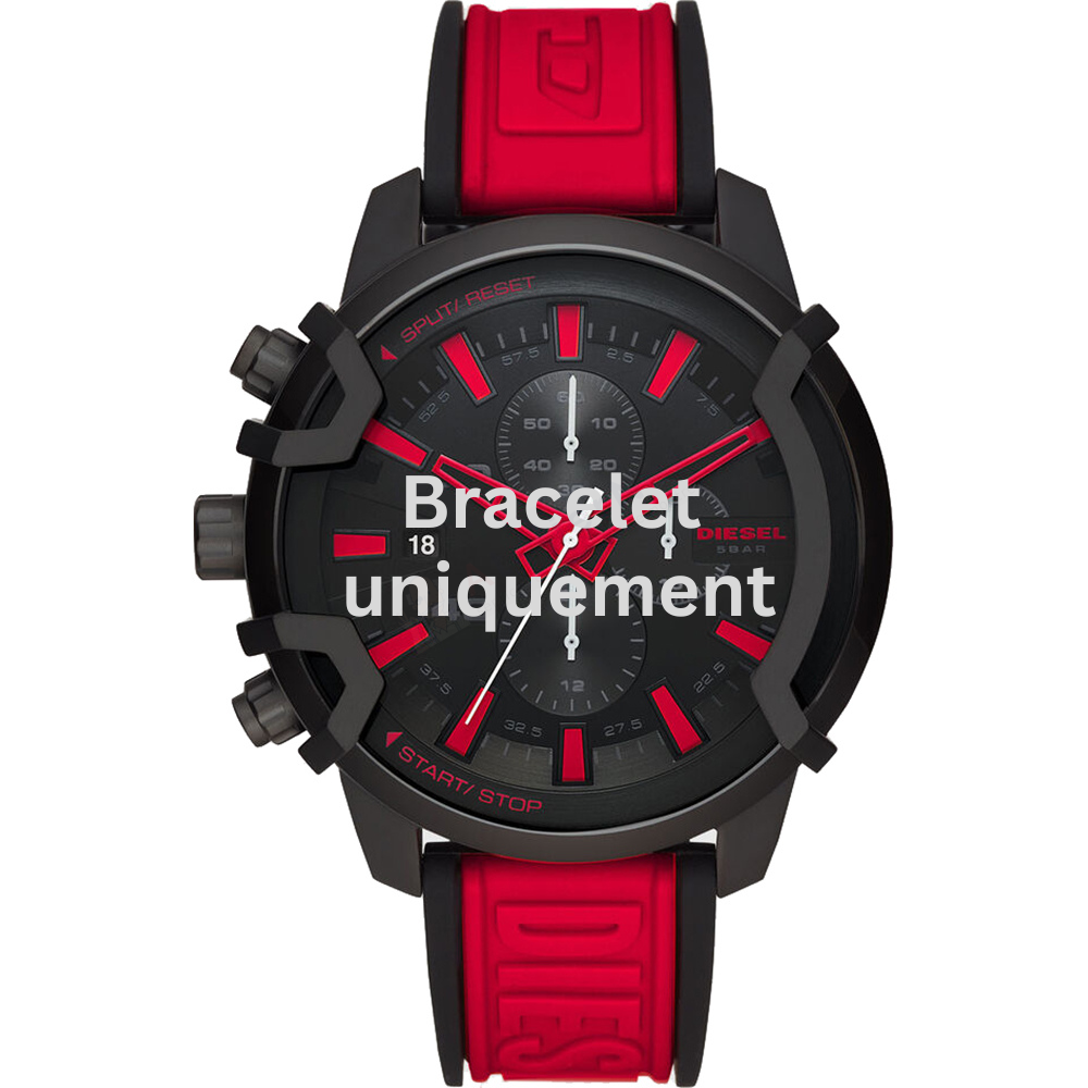 Bracelet caoutchouc rouge Diesel - GRIFFED / DZ4530-Bracelet Montre Diesel-AtelierNet