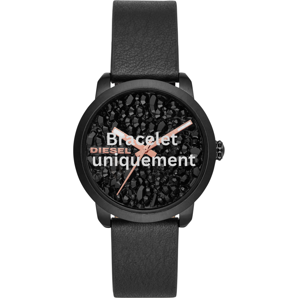 Bracelet cuir noir Diesel - FLARE ROCKS / DZ5598-bracelet montre cuir homme-AtelierNet