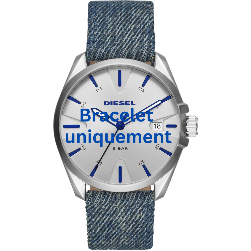 Bracelet textile sur cuir bleu Diesel - MS9 / DZ1891-Bracelet Montre Diesel-AtelierNet