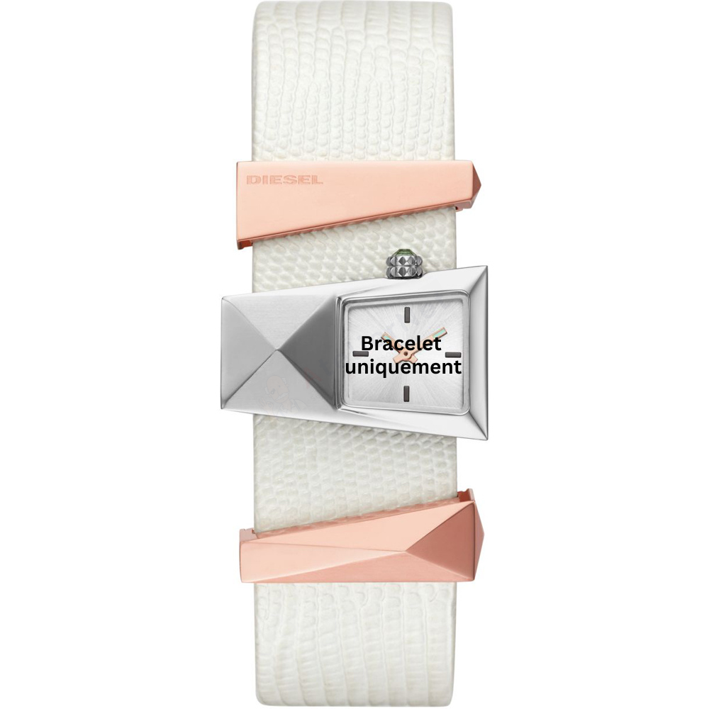 Bracelet cuir blanc Diesel - CATERINA / DZ5585-Bracelet Montre Diesel-AtelierNet