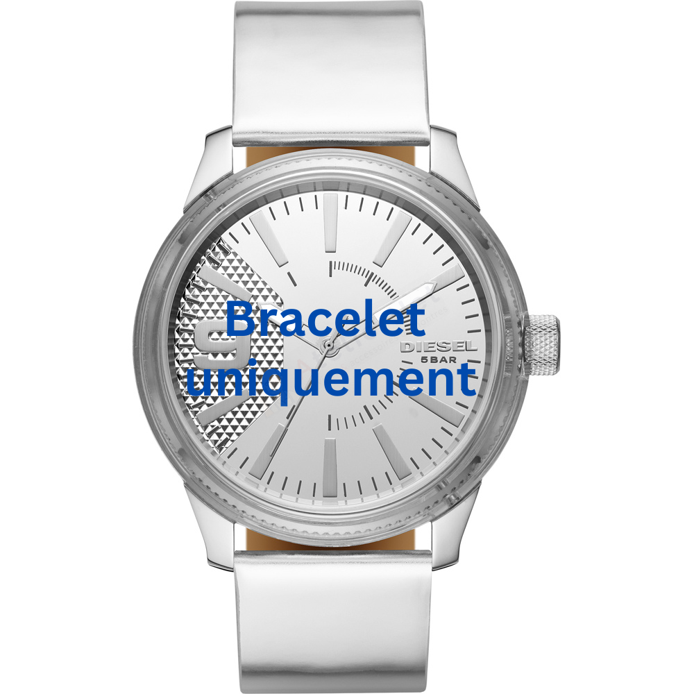 Bracelet cuir argent Diesel - RASP NSBB / DZ1874-Bracelet Montre Diesel-AtelierNet