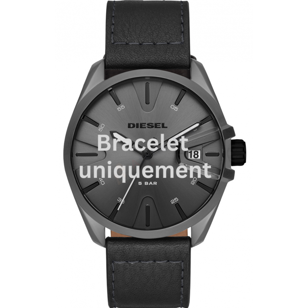 Bracelet cuir noir Diesel - MS9 / DZ1924-Bracelet Montre Diesel-AtelierNet