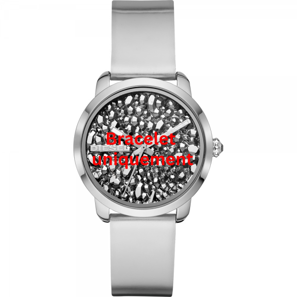 Bracelet cuir argent Diesel - FLARE ROCKS / DZ5582-bracelet montre cuir homme-AtelierNet