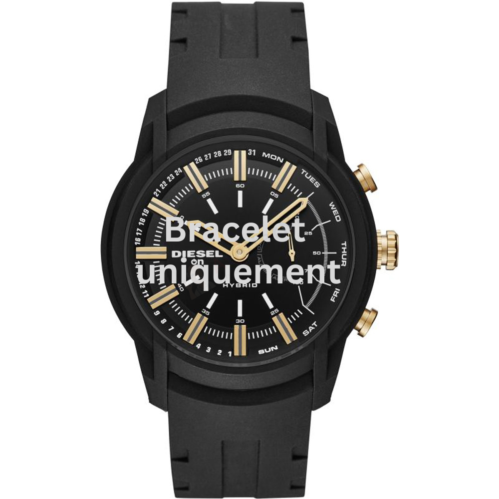 Bracelet caoutchouc noir Diesel - ARMBAR HYBRID / DZT1014-Bracelet Montre Diesel-AtelierNet