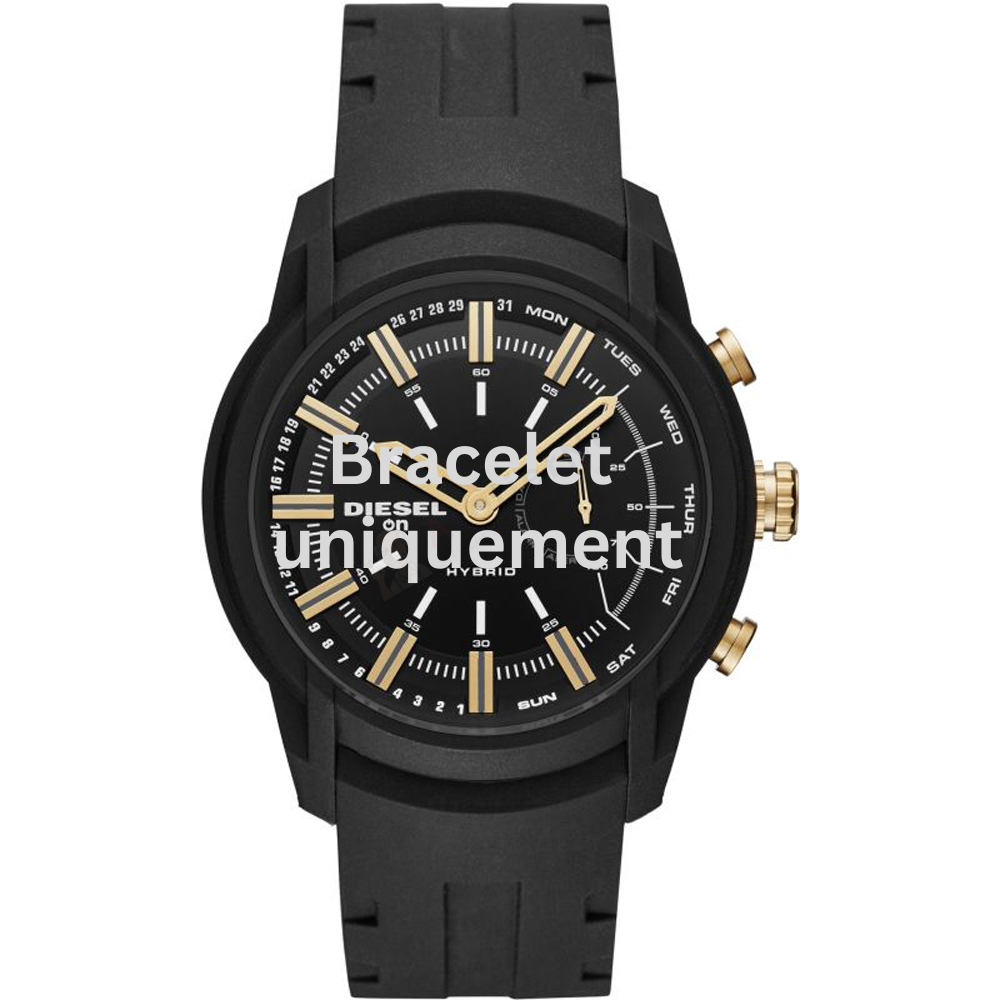 Bracelet silicone black Diesel - ARMBAR HYBRID / DZT1014-Bracelets Diesel-AtelierNet