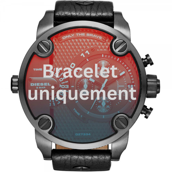 Bracelet cuir noir Diesel - LITTLE DADDY / DZ7334 - DZ7270 - DZ7293 - DZ7295-Bracelet de montre-AtelierNet