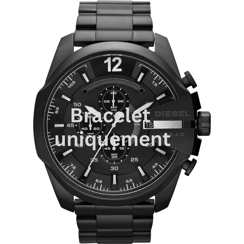 Bracelet metal black Diesel - MEGA CHIEF / DZ4283 - DZ4309 - DZ4318 - DZ4338 - DZ4383 - DZ4486 - DZ4539-Bracelets de montres-AtelierNet