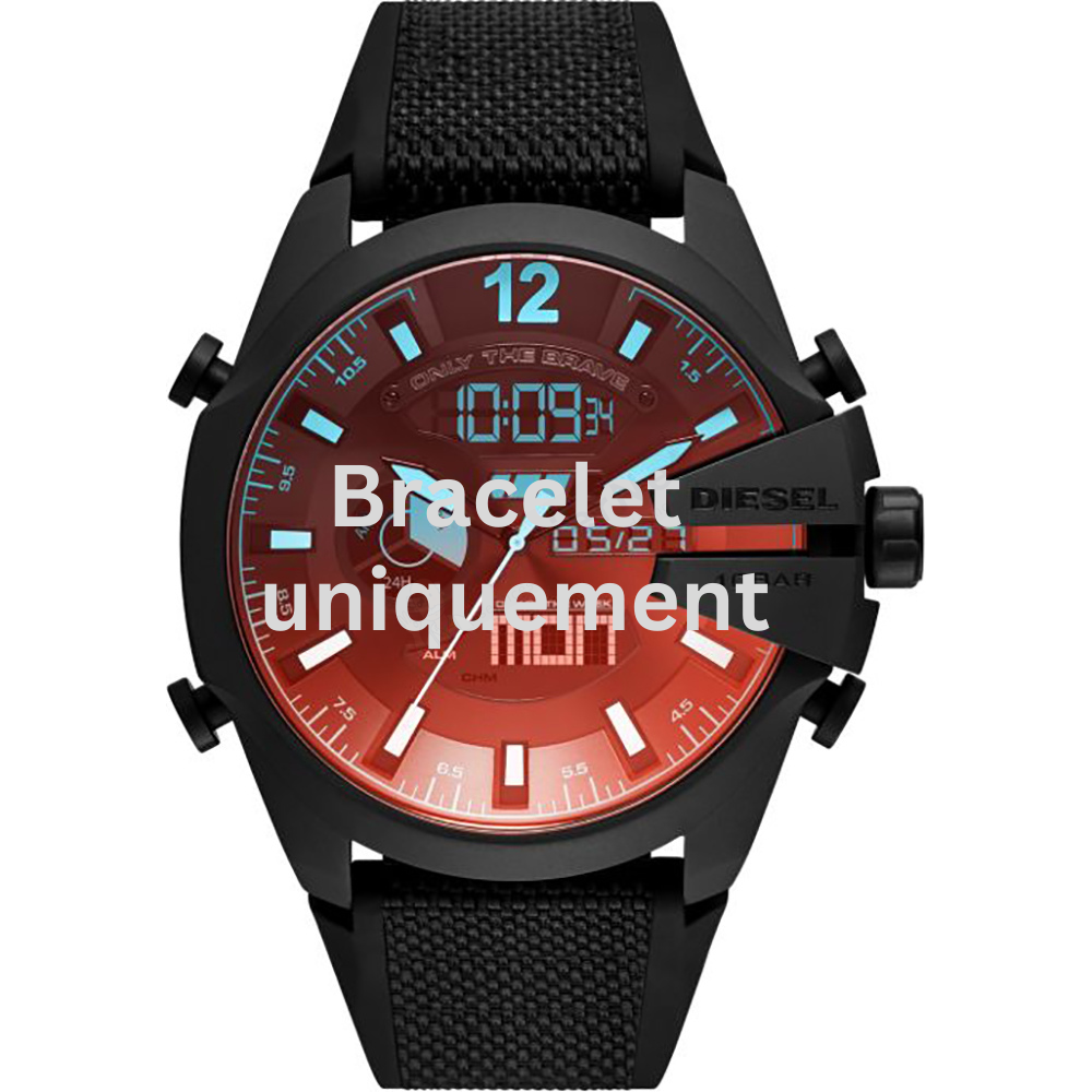 Bracelet textile sur caoutchouc noir Diesel - MEGA CHIEF / DZ4548 - DZ4552-Bracelet Montre Diesel-AtelierNet