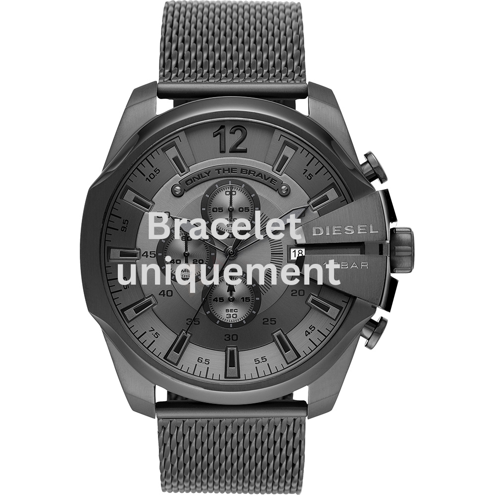 Bracelet métal gris Diesel - MEGA CHIEF / DZ4527-Bracelet de montre-AtelierNet