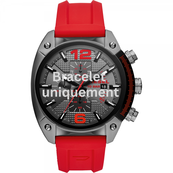 Bracelet caoutchouc rouge Diesel - OVERFLOW / DZ4481-Bracelet Montre Diesel-AtelierNet