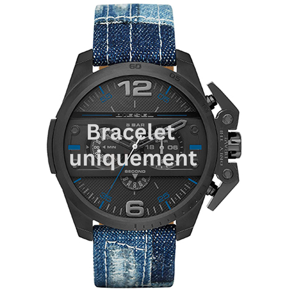 Bracelet textile sur cuir bleu Diesel - IRONSIDE / DZ4397-Bracelet Montre Diesel-AtelierNet