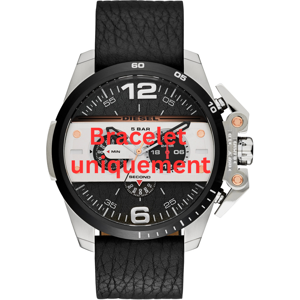 Bracelet cuir noir Diesel - IRONSIDE / DZ4361-Bracelet Montre Diesel-AtelierNet
