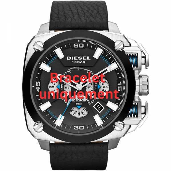 Bracelet cuir noir Diesel - BAMF / DZ7345 - DZ7355-Bracelet Montre Diesel-AtelierNet