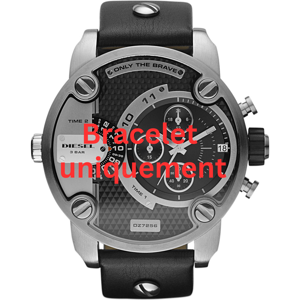 Bracelet cuir noir Diesel - LITTLE DADDY / DZ7256 - DZ7267 - DZ7290 - DZ7294-Bracelet de montre-AtelierNet