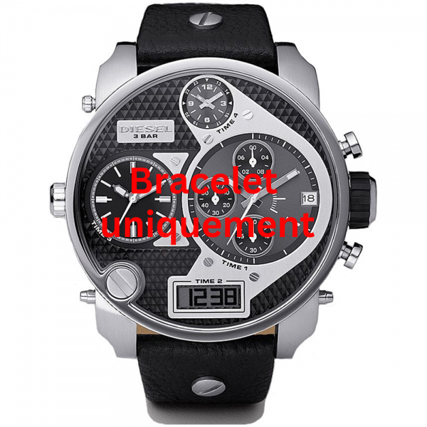 Bracelet cuir noir Diesel - MR DADDY / DZ7125-Bracelet de montre-AtelierNet