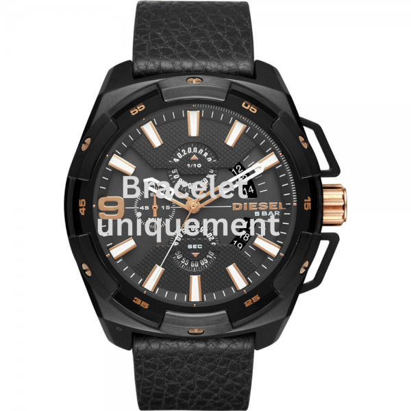 Bracelet cuir noir Diesel - HEAVYWEIGHT / DZ4419-Bracelet Montre Diesel-AtelierNet