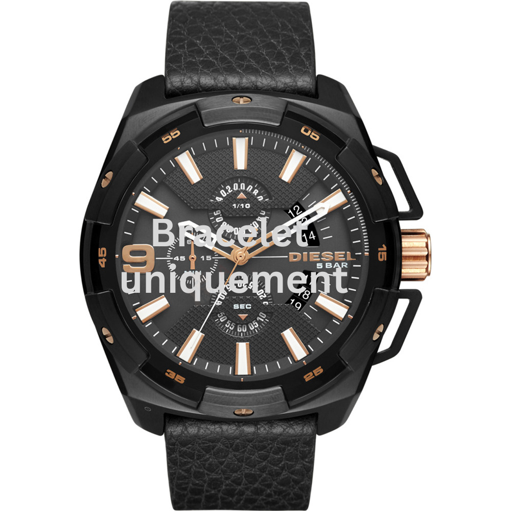 Bracelet cuir noir Diesel - HEAVYWEIGHT / DZ4419-Bracelet Montre Diesel-AtelierNet