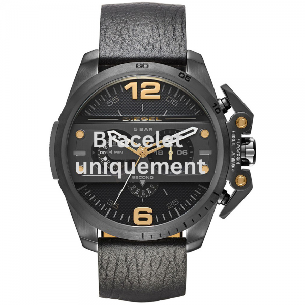 Bracelet cuir noir Diesel - IRONSIDE / DZ4386-Bracelet Montre Diesel-AtelierNet