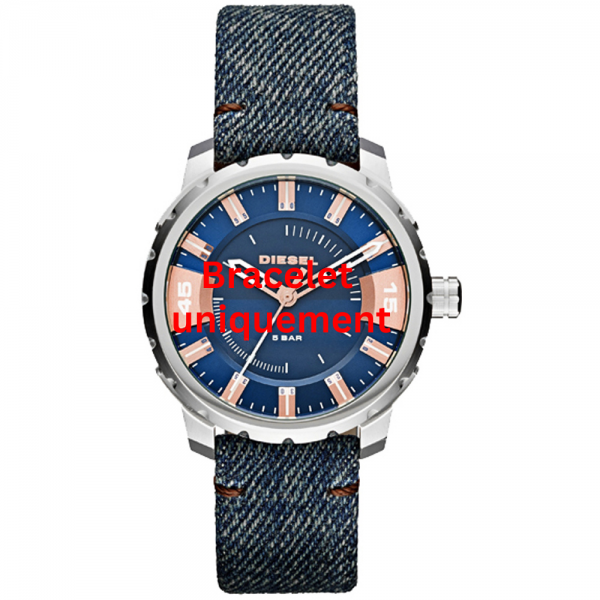 Bracelet textile sur cuir bleu Diesel - STRONGHOLD MEDIUM / DZ1722-Bracelet de montre-AtelierNet