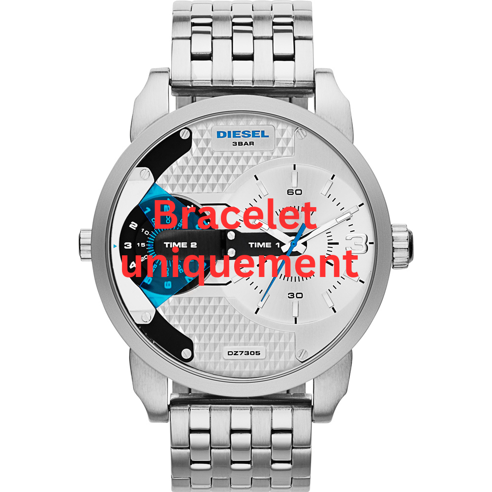 Bracelet métal argent Diesel - MINI DADDY / DZ7305 - DZ7398-Bracelet de montre-AtelierNet