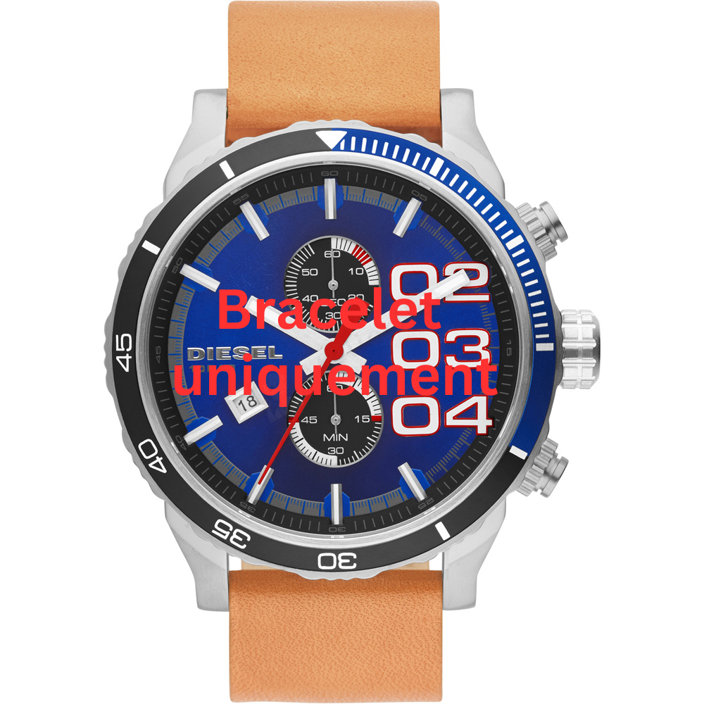 Bracelet cuir marron Diesel -  DOUBLE DOWN BIG / DZ4322-Bracelet de montre-AtelierNet