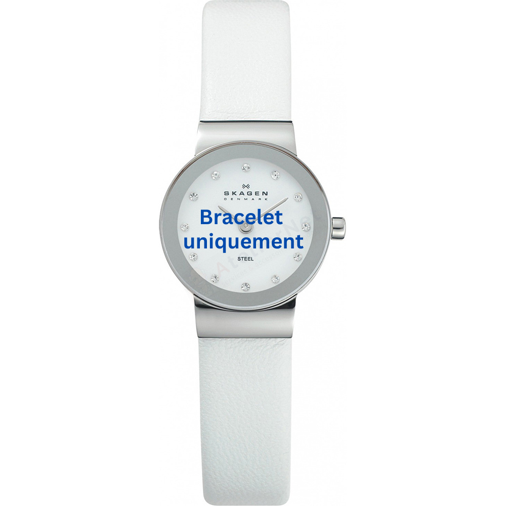 Bracelet cuir blanc Skagen - FREJA EXTRA SMALL / 358XSSLWW-Bracelet de montre-AtelierNet