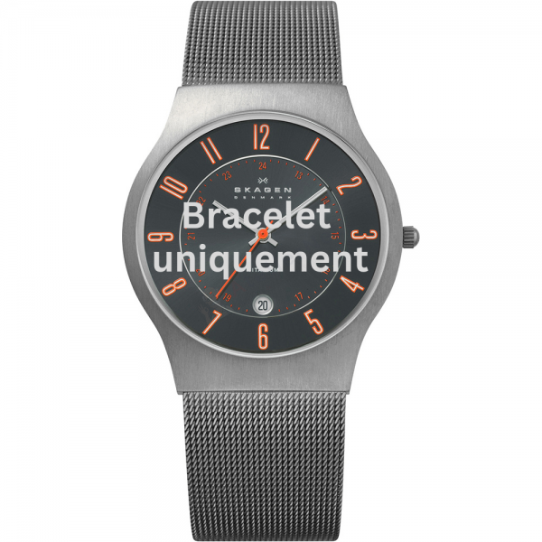 Bracelet titane gris Skagen - GRENEN XLARGE / 233XLTTMO - 233XLTTN - 233XLTTMC - 233XLTTMM - 233XLTTMV - 233XLTTNO-Bracelet de montre-AtelierNet